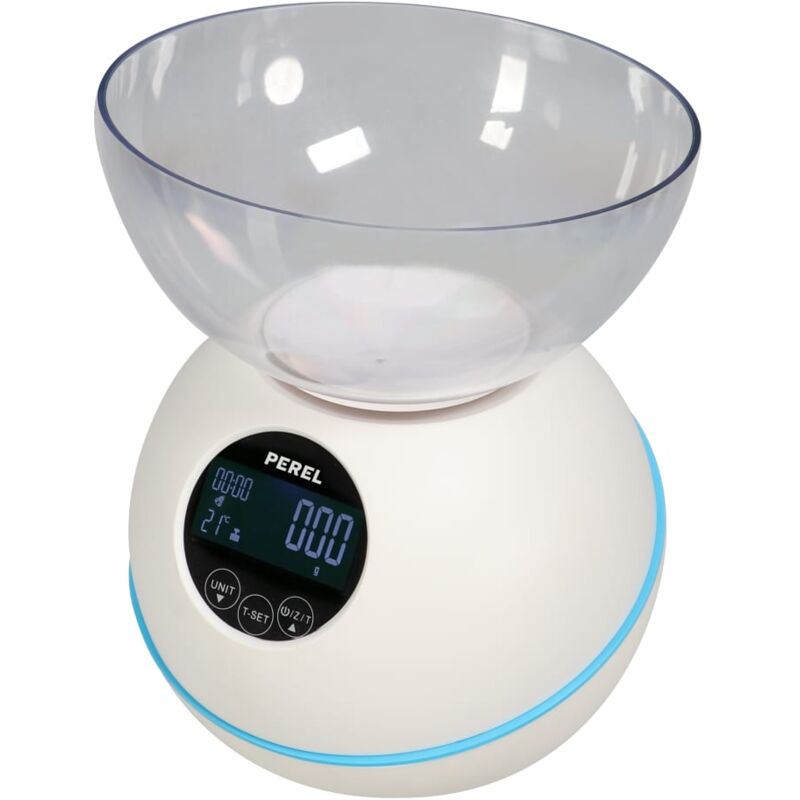

Báscula de cocina digital blanco 5 kg - Perel