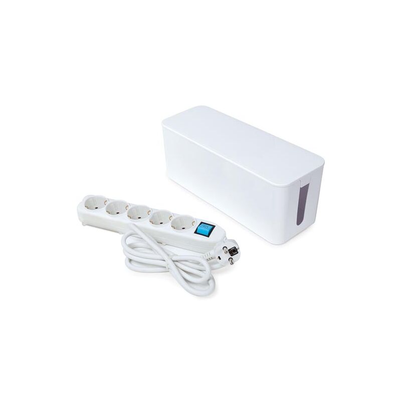 Perel - Prise multiple avec boîtier de gestion des câbles - 5 prises - schuko