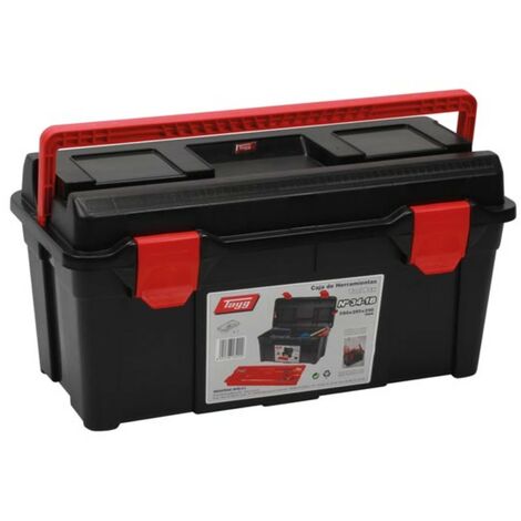 Perel – Boîte à outils avec plateau amovible 580x285x290 mm – Capacité 47,9 L – Polypropylène durable pour rangement efficace