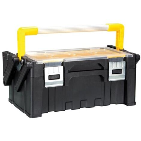 Perel – Boîte à outils en plastique OTBC2 – Compartiments amovibles pour rangement modulable – Dimensions 45,5 x 24 x 20 cm – Poignée pliante - RI7041