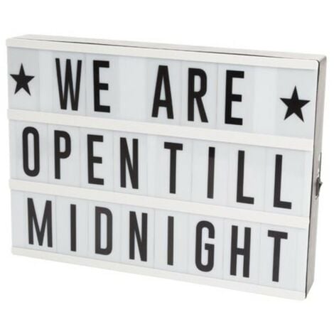 Perel Boîte lumineuse à LED,USB,3x AAA,95 lettres,10 émojis,30 x 22 x 4,3 cm