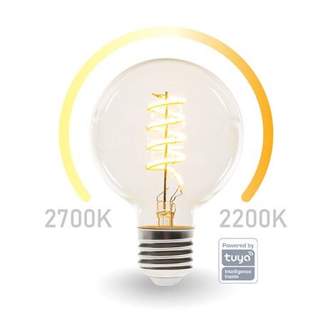 Perel BOMBILLA LED INTELIGENTE SMART WIFI - COLOR BLANCO CÁLIDO & BLANCO CÁLIDO INTENSO - E27 - G95