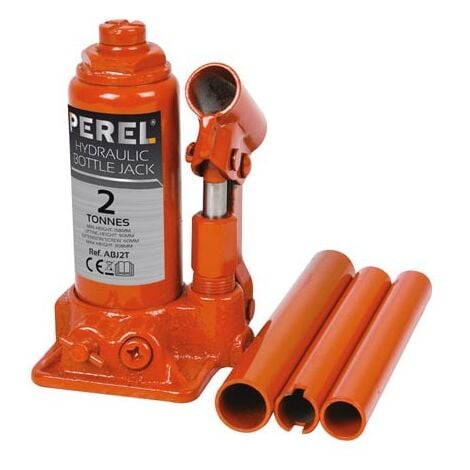 Perel Botella hidráulica CRIC, para automóvil, camión, Furgoneta, 2 toneladas, Acero, Naranja