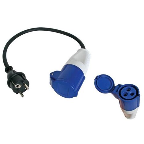 Perel – Câble adaptateur H07RN-F 3G1.5 avec fiche Schuko vers prise CEE – Tension 230V – Courant 16A – Indice de protection IP44 – Longueur 40 cm - RI9667