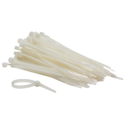 Perel – Colliers de serrage en nylon 4,6 x 120 mm blanc – Résistants aux UV – Charge max 23 kg – Lot de 100 – ECTW120