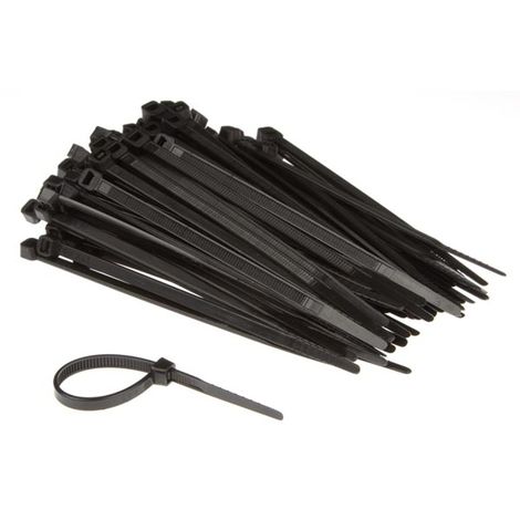 Perel – Colliers de serrage nylon 4.6 x 120 mm noir – Résistants aux UV – Charge max 23 kg – Lot de 100 – ECTB120