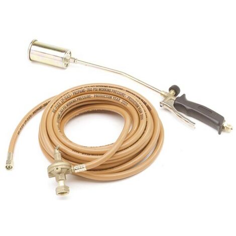 Perel – Désherbeur thermique propane 43 kW – Tête de brûleur 50 mm – Tuyau 5 m – Consommation 3100 g/h pour désherbage et dégivrage