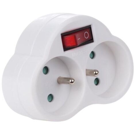 Perel EB2SWN base múltiple 2 salidas AC Interior Blanco