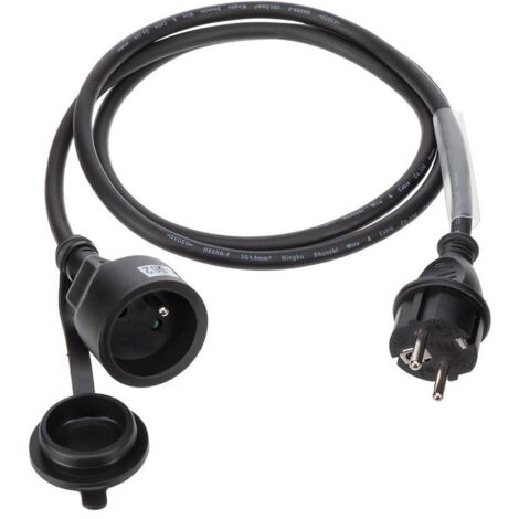 Perel EC01.5R15STBHQ Strom Verlängerungskabel  16 A Schwarz 1.50 m H05RR-F 3G 1,5 mm²