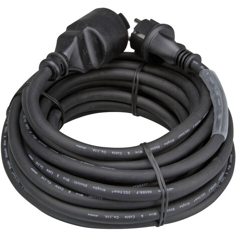 Perel EC10R25STBHQ Strom Verlängerungskabel  16 A Schwarz 10.00 m H05RR-F 3G 2,5 mm²