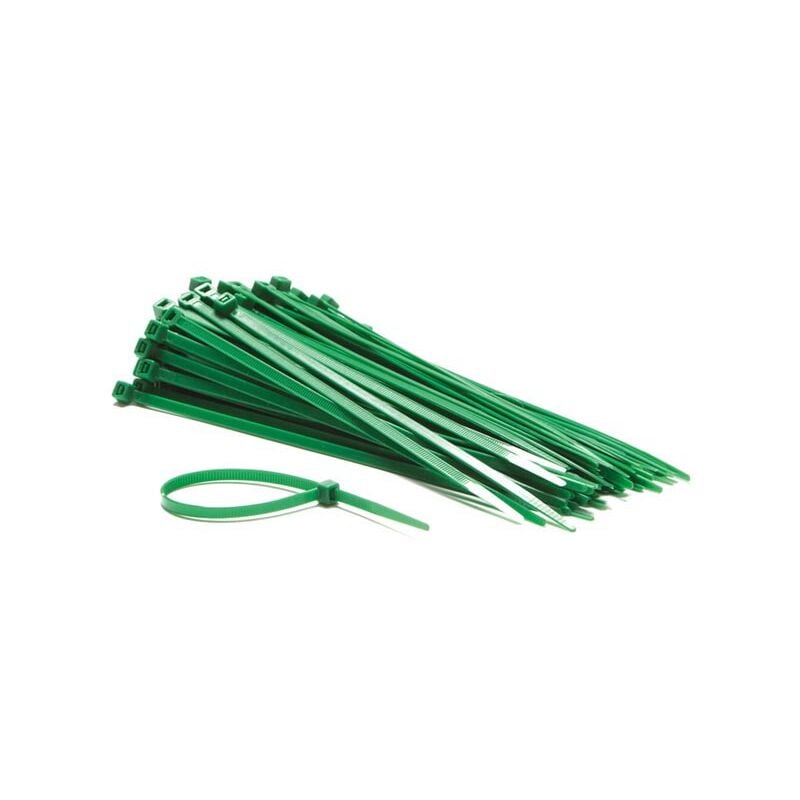 Perel - set fascette in nylon - 4,6 x 200 mm - verde (100 pz)