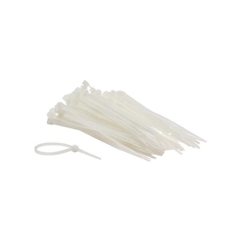 Set di fascette in nylon - 2,5 x 100 mm - colore bianco (100 pz.)