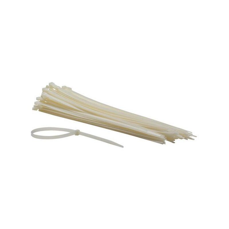 Perel - set fascette in nylon - 7,6 x 400 mm - bianco (100 pz)