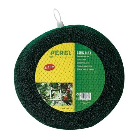 Perel Filet anti-oiseaux, polyester, maillage 2 cm², 2 x 10 m, vert