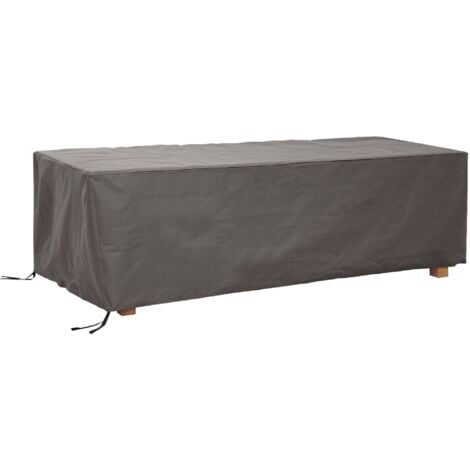 Perel Housse de protection pour table max. 300 cm, housse hivernage salon, bâche, housse extérieure mobilier de jardin, gris, rectangulaire, 305 x 110 x 75 cm
