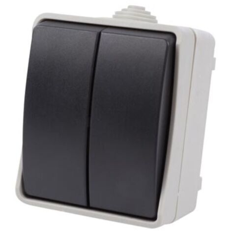 Perel Interrupteur double à inversion fiable pour une utilisation en extérieur, IP54