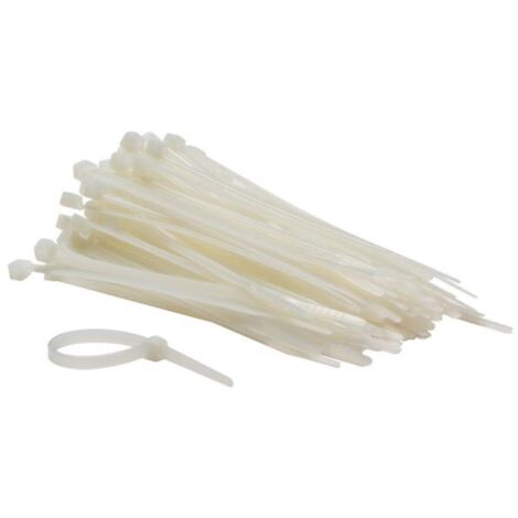 Perel Kabelbinder Nylon weiß, 100 Stück, Kabelbinder 120 x 4,6 mm, UV-beständig, selbstverriegelnd, 23 kg Zugkraft, für schwere Anwendungen drinnen und draußen