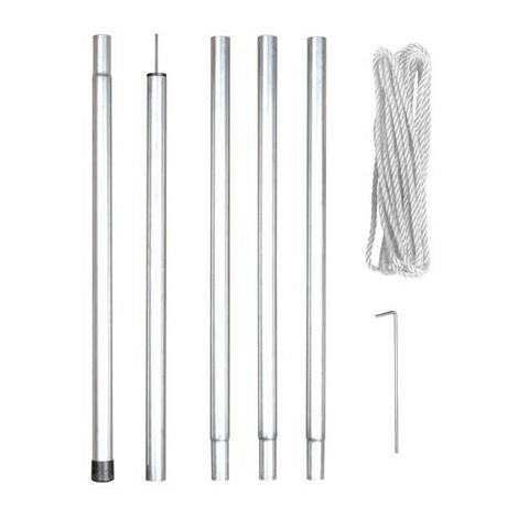 Mât pour voile solaire - 2.5m - avec hauban