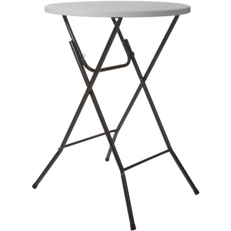 Perel Klapptisch, klappbar, wetterfest, Tragegriff, hoch, maximal 100 kg, Weiß