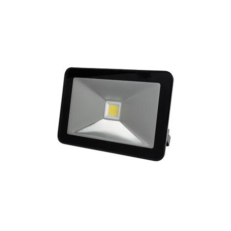 Perel LED Spotlight, 10 W, 1000 LM, 4000 ° K, blanco cálido, para uso interior y exterior, soporte de montaje ajustable, aluminio, negro
