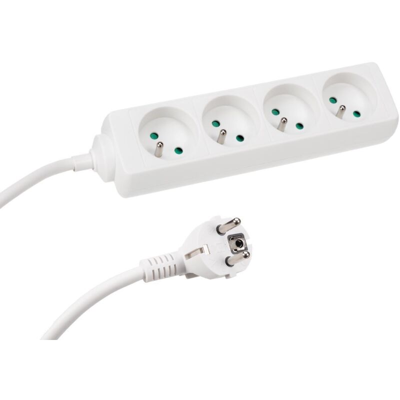 Multiprise à 4 prises - câble de 5 m - blanc velleman EB4WN-5