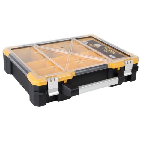 Perel OSC19 pieza pequeña y caja de herramientas Aluminio Negro, Amarillo