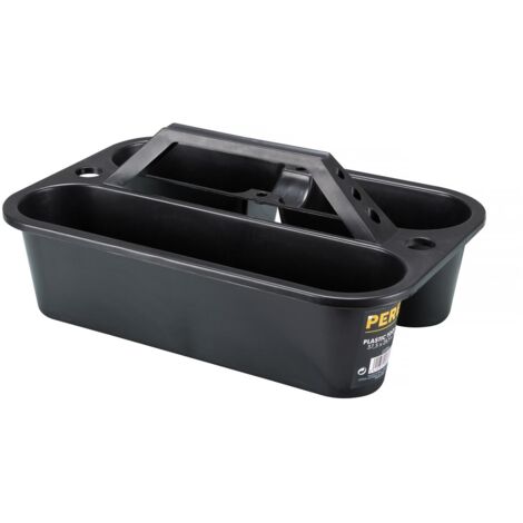 Perel Porte-outils en plastique, ouvert, 3 compartiments, noir