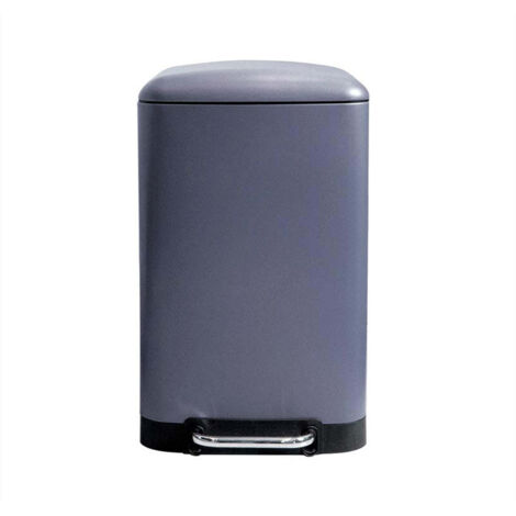 Perel Poubelle à pédale métallique avec seau amovible, base solide antidérapante et pédale renforcée, idéale pour la maison et le bureau, capacité de 30 litres, rectangulaire 61,5 x 32,5 x 34,5 cm,
