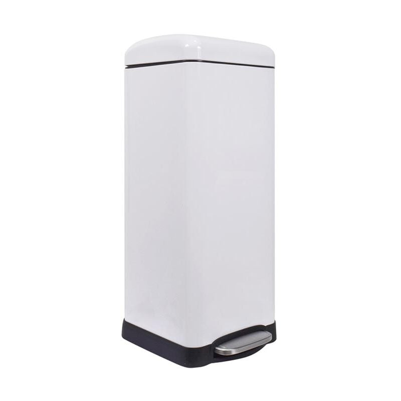 Poubelle à pédale métallique avec seau amovible, base solide et pédale antidérapante, idéale pour la maison et le bureau, capacité 30 litres, carrée