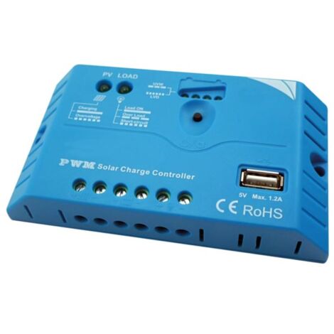 Perel PWM SOLAR-LADEREGLER MIT USB-AUSGANG - 10 A - 12/24 VDC
