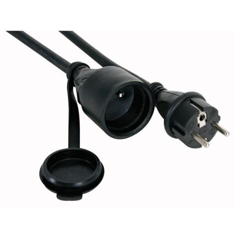 Velleman – Rallonge en caoutchouc 5 m – Câble H05RR-F 3G2.5 – Courant max. 3680 W – Tension 230 V – Indice IP44 – EC05R25
