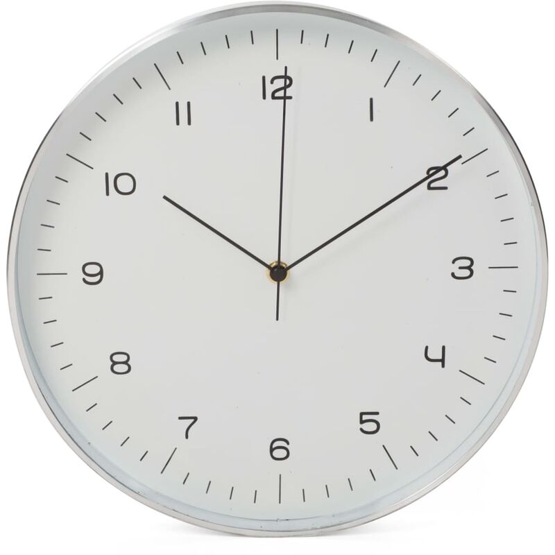 

Perel Reloj de pared blanco y plateado 30 cm - Blanco
