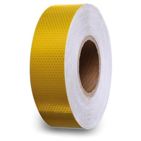 Perel Ruban réfléchissant 5 cm x 5 m, avec motif en nid d'abeille pour une visibilité accrue, jaune