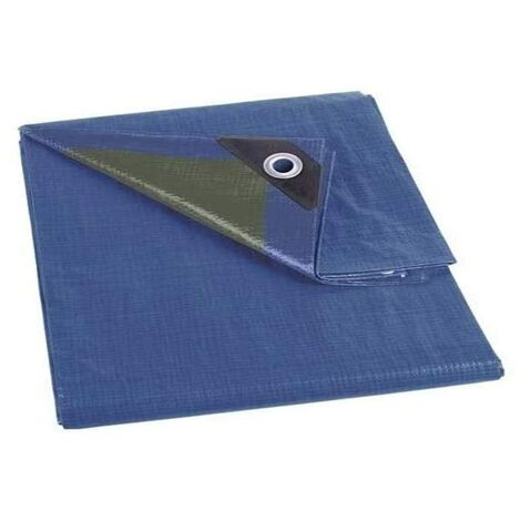 Perel Telo, 12 occhielli, angoli rinforzati, rettangolare, blu/verde, 70 g/m², 2 x 4 m
