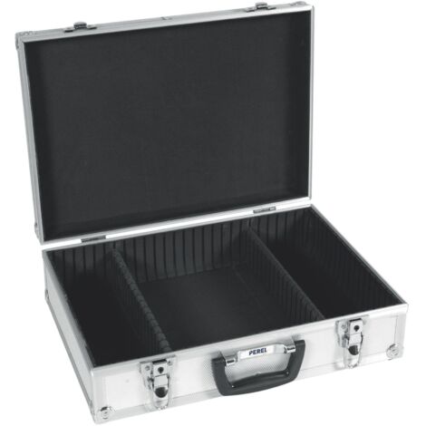 Perel TOOL078 caja de herramientas Aluminio, Negro Aluminio