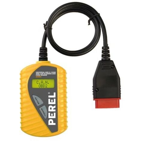 Perel Valise de diagnostic automobile obd2 OBD II EOBD CAN, valise diagnostic auto, lecteur de code d’erreur pour voiture, outil de diagnostic auto, scanner avec écran LCD