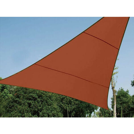 Voile d'Ombrage Triangulaire 3,6 m Terre Cuite Protection Multicolore Perel