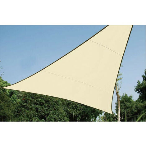 Perel Voile d'ombrage, perméable, respirant, 5 x 5 x 5 m, 180 g/m², PEHD, triangulaire, champagne
