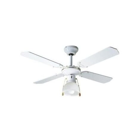 Perenz 7064B Ventilatore Da Soffitto 4 Pale Con Kit Luce Diametro 105cm Bianco