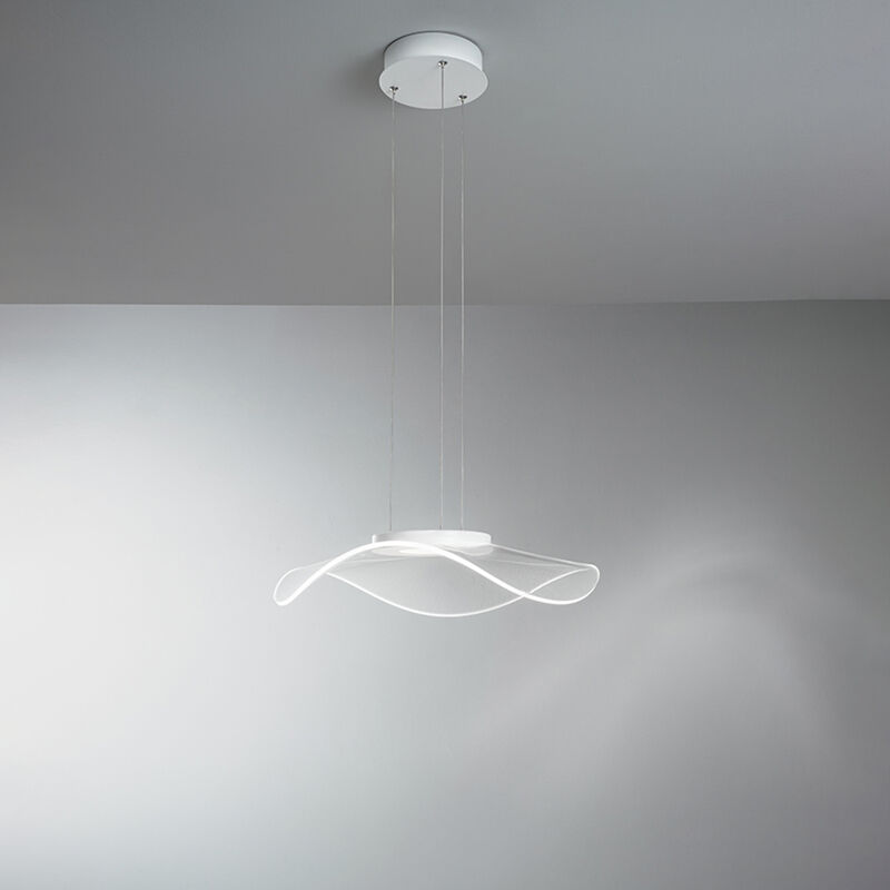 Image of Sospensione In Metallo Moderna Medusa Bianco Led Piccolo