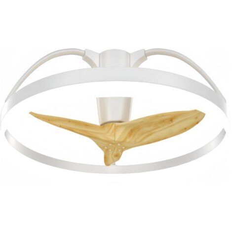 Perenz Ventilatore da Soffitto Bianco Legno con Telecomando LED Diametro 60 cm