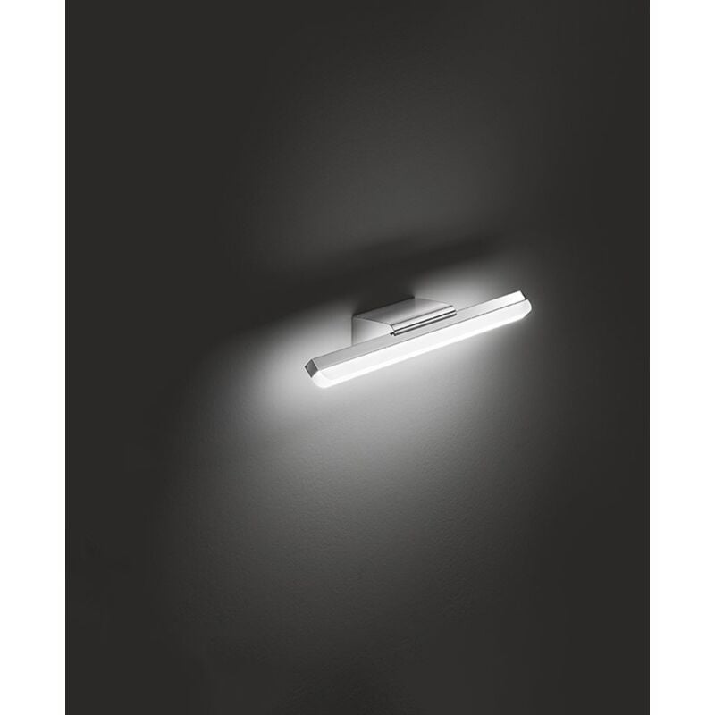 Image of Applique Moderna Metallo Bold Cromo Lucido Led Luce Calda Piccola - Cromo