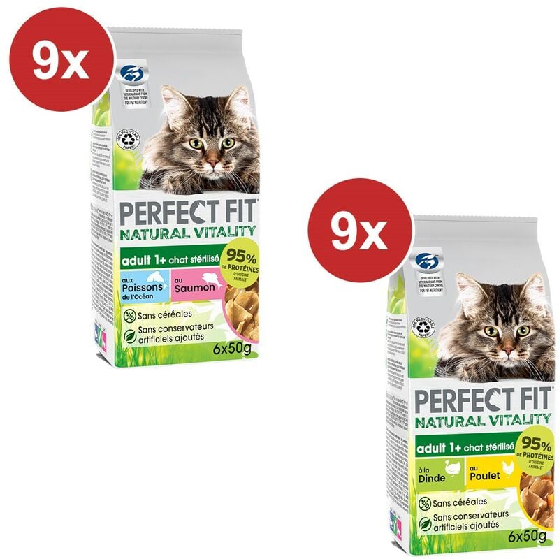 Perfect Fit - Natural Vitality 108 Repas pour chat Poissons + Volailles 50 g