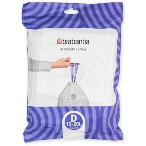 PerfectFit Bags, Code D, 15-20L, 40 Bags