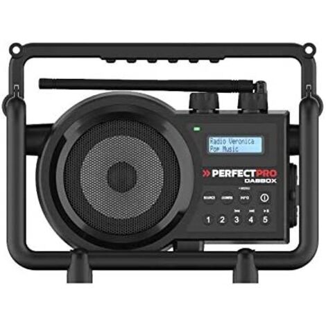 PerfectPro Baustellenradio DABBOX mit Netzbetrieb oder 4x C Akku-Batterien