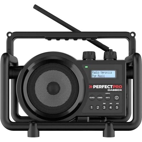 PerfectPro DABBOX Radio de chantier DAB+, FM AUX, Bluetooth résistant aux coups noir Y103772