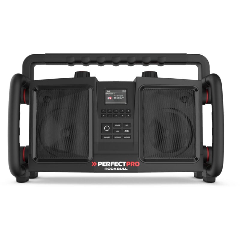 Perfectpro - Radio de chantier rockbull avec batterie intégrée + chargeur