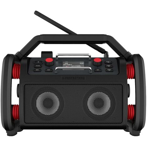 PerfectPro RockPro Radio de chantier DAB+, FM AUX, Bluetooth, USB fonction de charge de la batterie, protégé contre les projections d'eau, étanche X915162