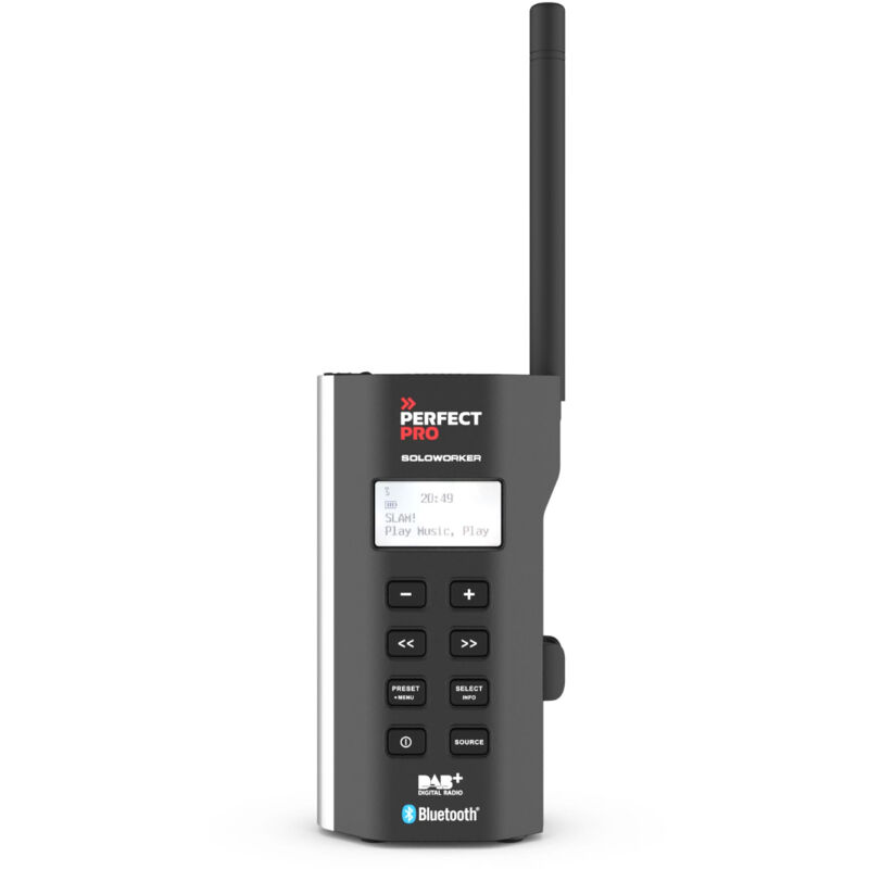Soloworker Radio de chantier dab+, fm aux, Bluetooth, dab+, fm résistant aux coups noir Y160572 - Perfectpro