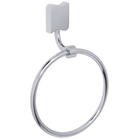 Perfetto 2 Handtuchring mit Dekor ''Welle'', Messing massiv, PERF-HTR2 verchromt